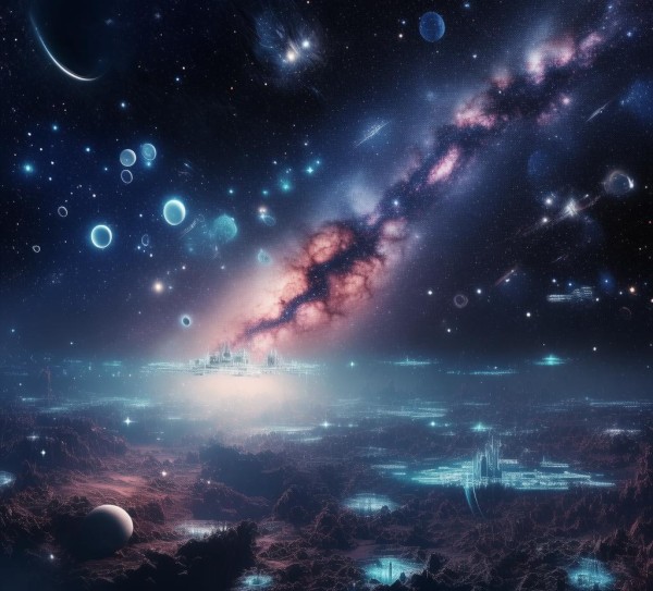 在浩瀚的宇宙中，星河璀璨，星体运行规律精密。在这个充满神秘感的宇宙中，科技与自然的完美融合，让我们看到了另一种文明的璀璨光芒—星空高科技动态壁纸全屏